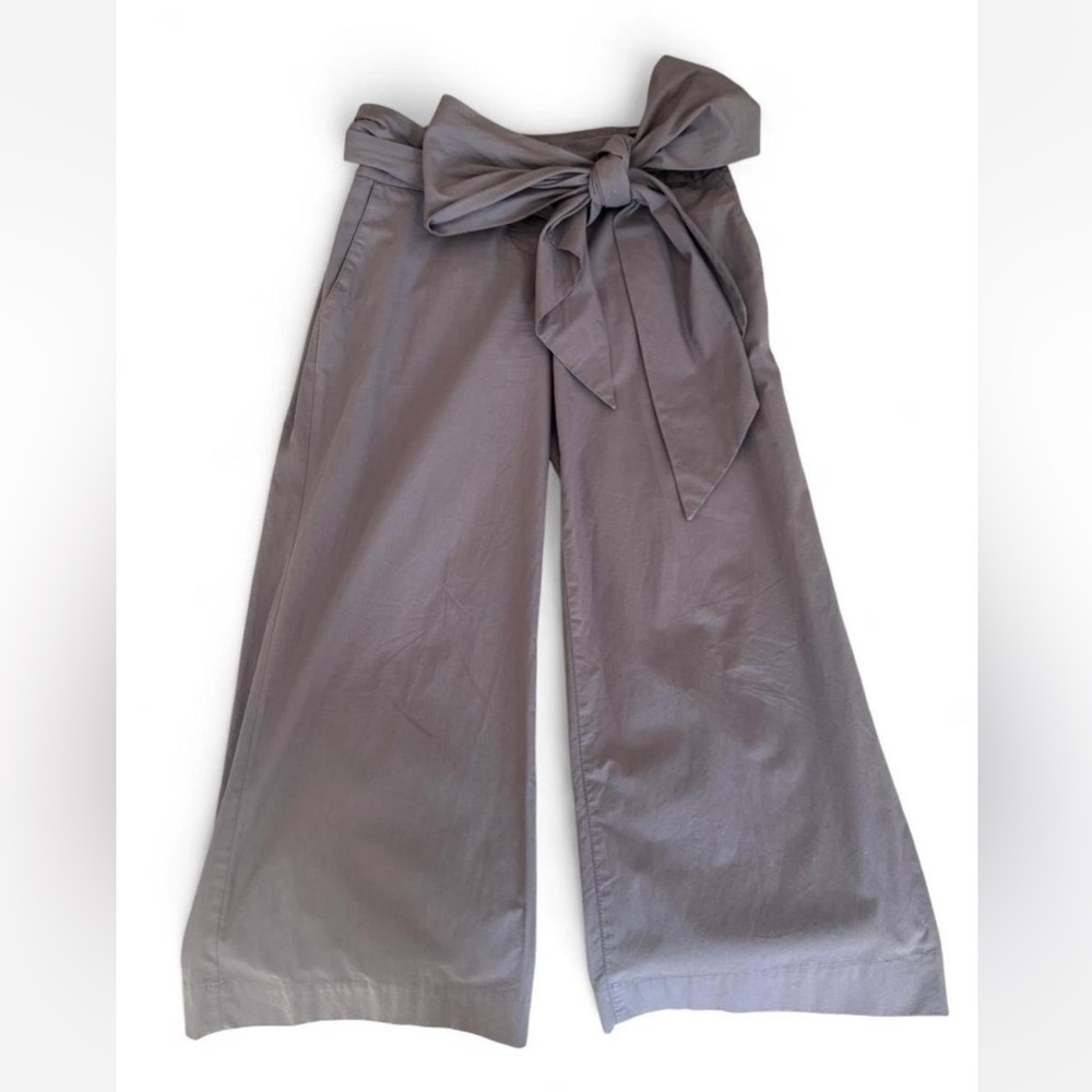 Anthropologie Sitwell Gray Wide-Leg Pants with Bow